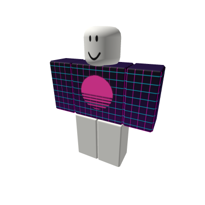 Neon Cyber Grid Synthwave Top Pink Blue